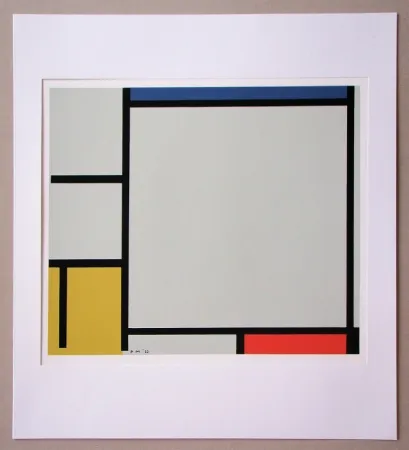 Сериграфия Mondrian - Compositie met rood, geel en blauw - 1922
