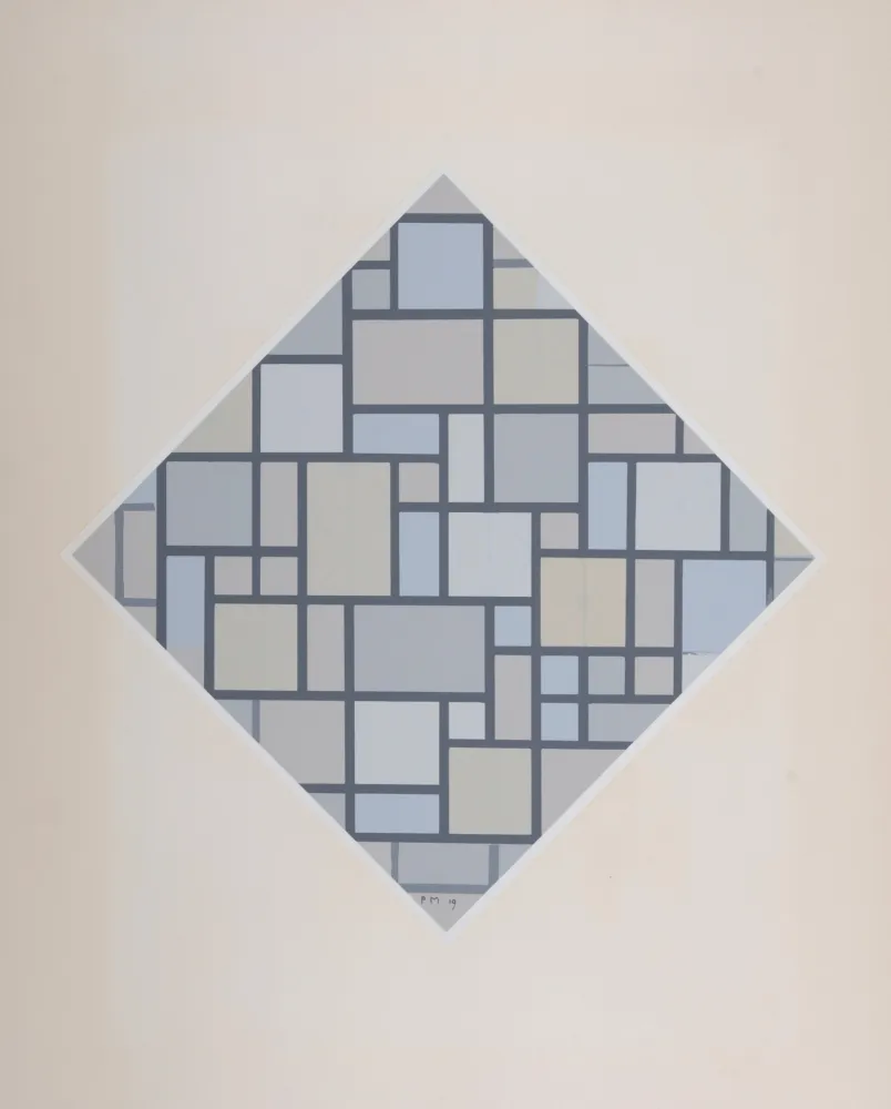 Сериграфия Mondrian - Composition avec plans de couleurs claires, 1919 (1957)