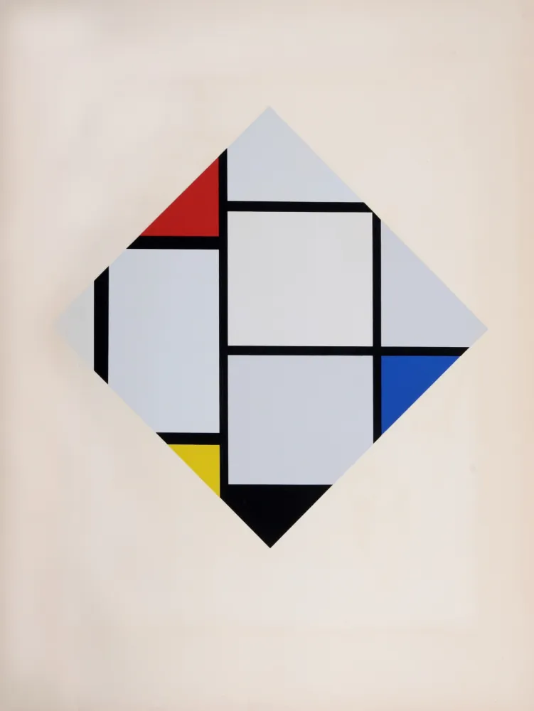 Сериграфия Mondrian - Composition dans le carreau avec Rouge Jaune et Bleu, 1926 (1957)