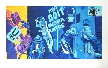 Литография Monory - Tout doit disparaitre