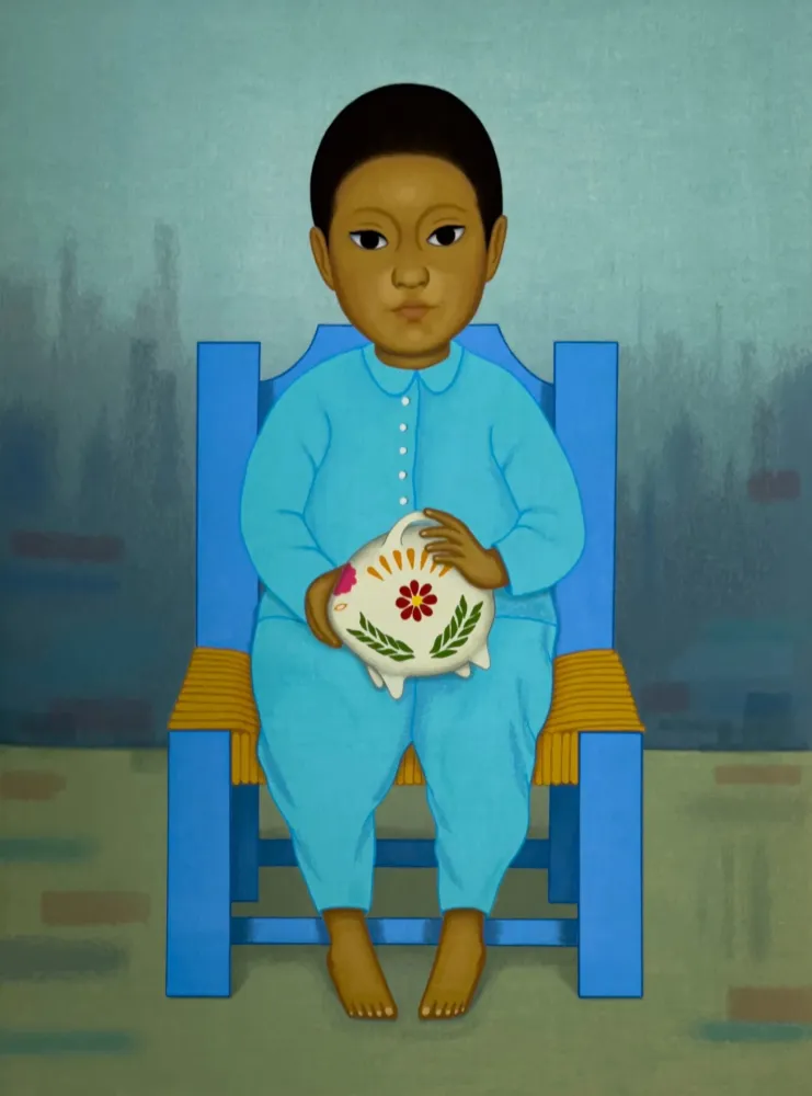 Сериграфия Montoya - Nino con cochinito