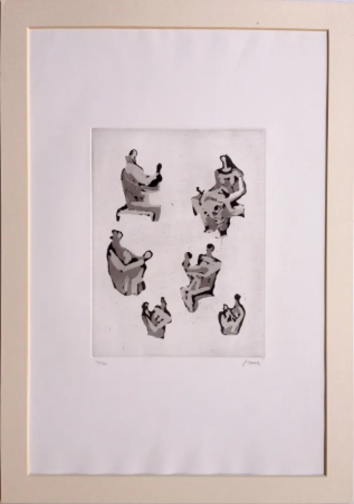 Акватинта Moore - 6 mother and child studies