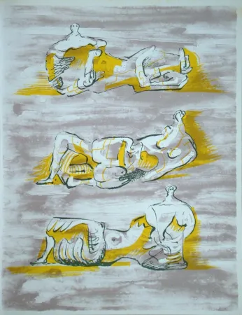 Литография Moore - Figures allongées