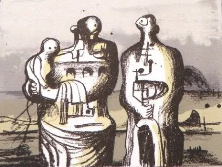 Литография Moore - Group in industrial landscape C. 418