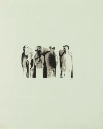 Литография Moore - La Poesie: Four Standing Figures (C. 323)