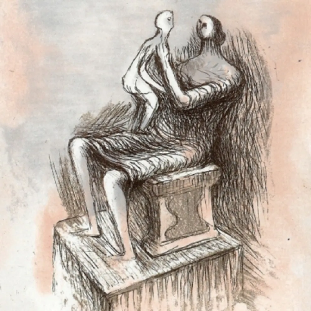 Офорт И Аквитанта Moore - Mothe & Child XX