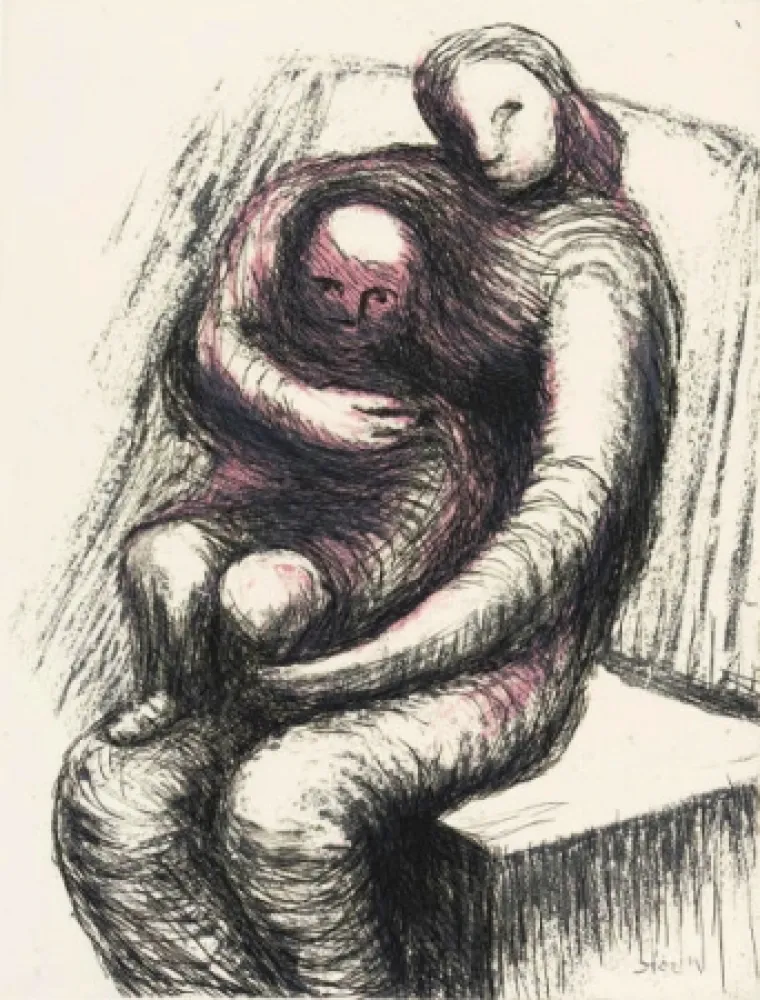 Офорт И Аквитанта Moore - Mother and Child XI