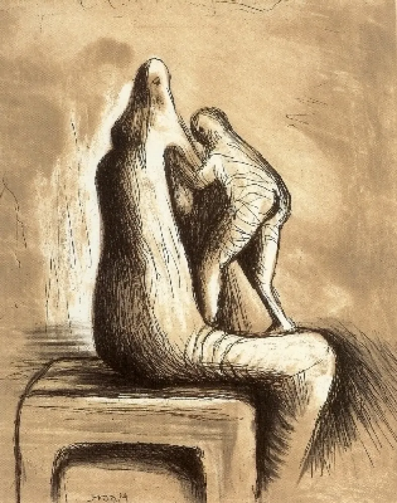 Офорт И Аквитанта Moore - Mother and Child XIV