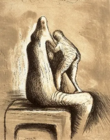 Офорт И Аквитанта Moore - Mother and Child XIV