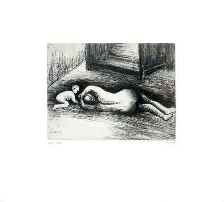 Офорт И Аквитанта Moore - Mother and Child XV