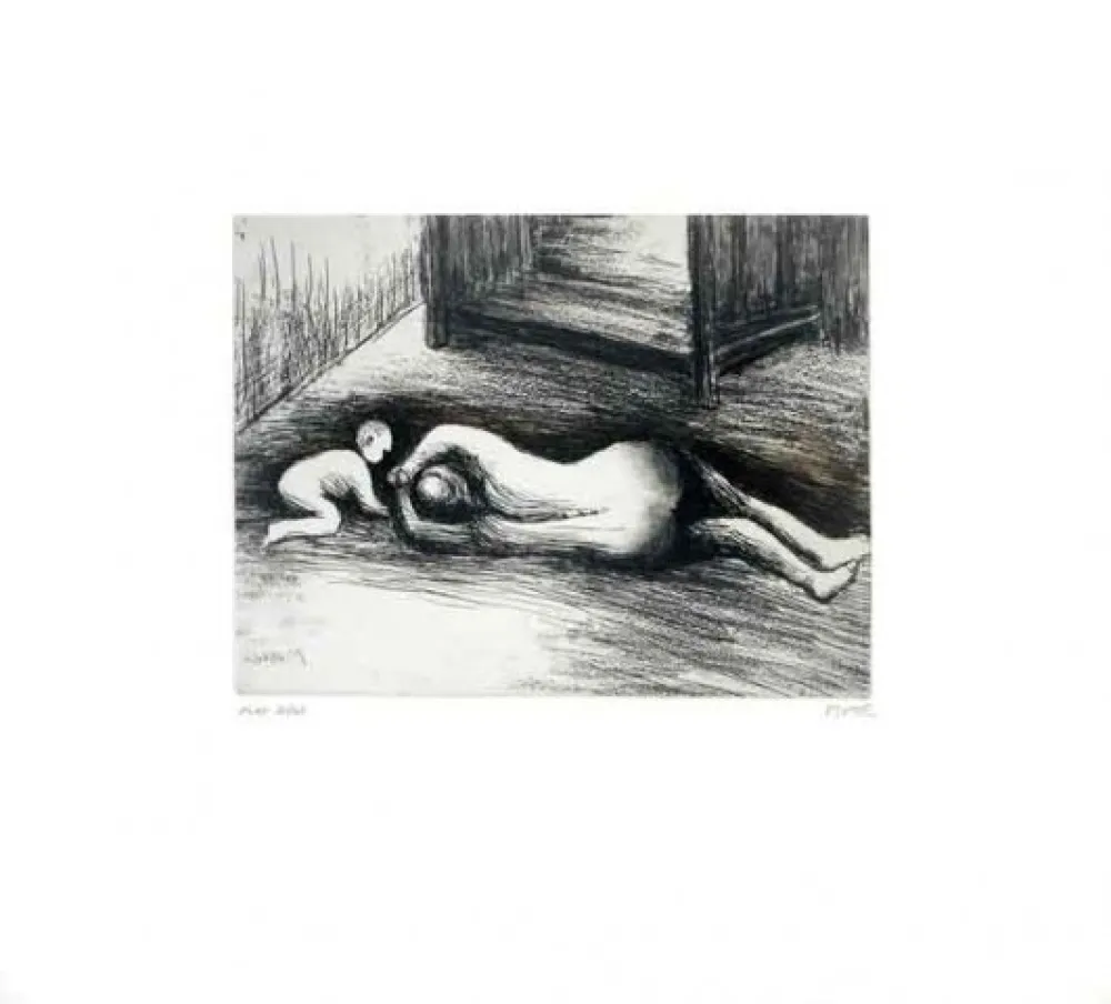 Офорт И Аквитанта Moore - Mother and child XV