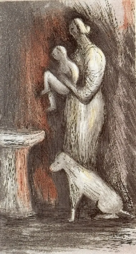 Офорт И Аквитанта Moore - Mother and Child XXIII