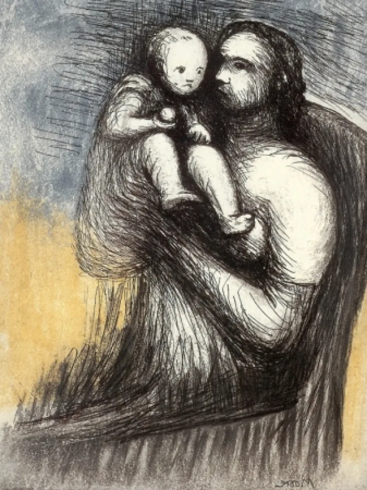 Офорт И Аквитанта Moore - Mother and Child XXV