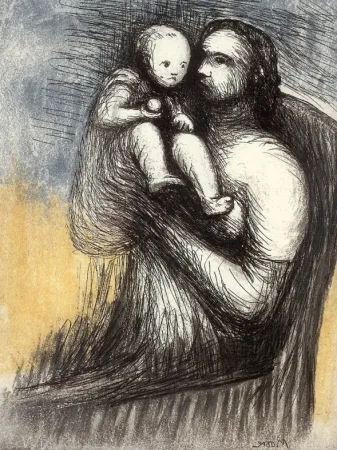 Офорт И Аквитанта Moore - Mother and Child XXV
