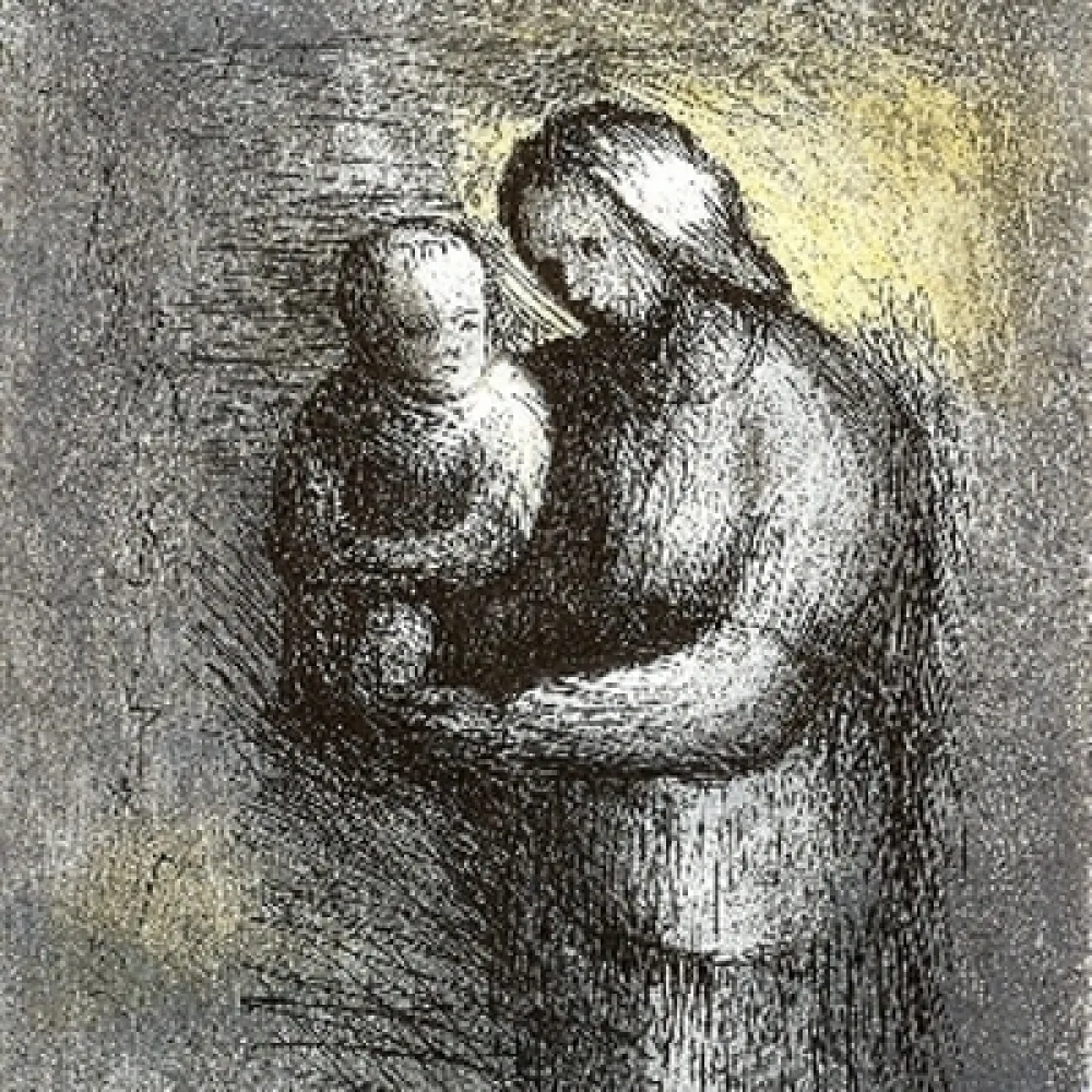 Офорт И Аквитанта Moore - Mother & Child I