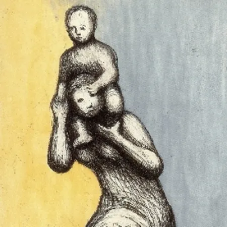 Офорт И Аквитанта Moore - Mother & Child VIII
