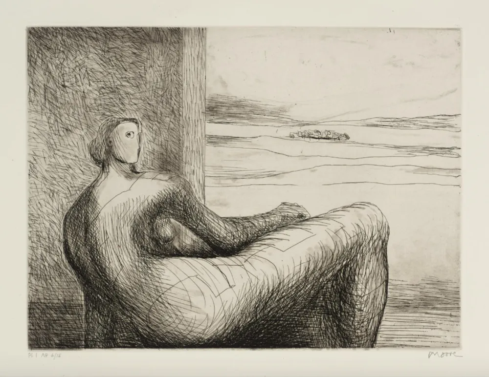 Офорт И Аквитанта Moore - Reclining Figure
