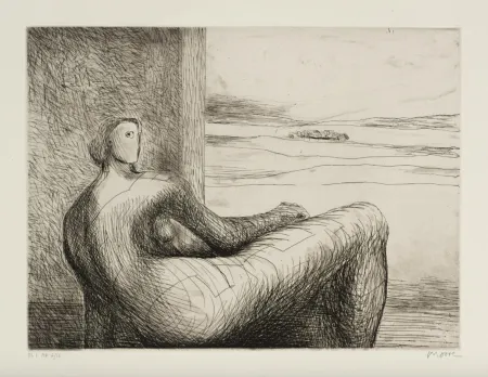 Офорт И Аквитанта Moore - Reclining Figure