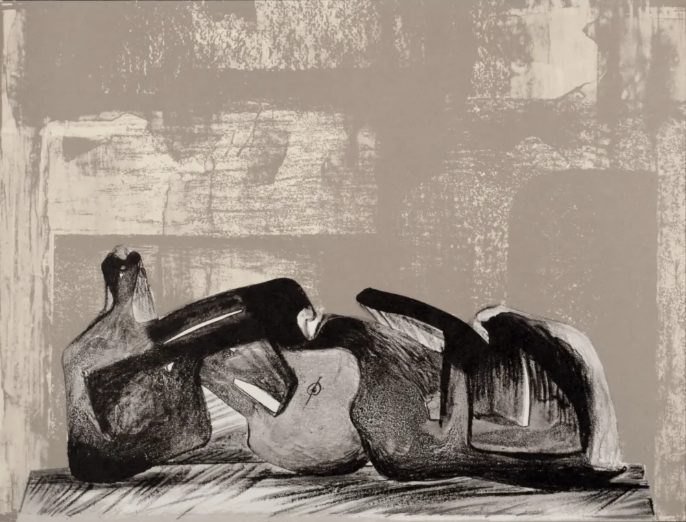 Литография Moore - Reclining Figure Interior Setting I, 1977