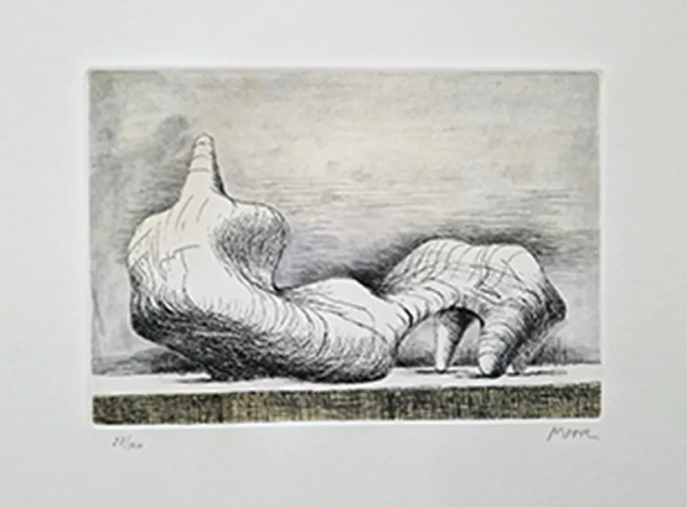 Офорт И Аквитанта Moore - Reclining figures point