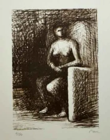 Литография Moore - SEATED FIGURE III DARK ROOM