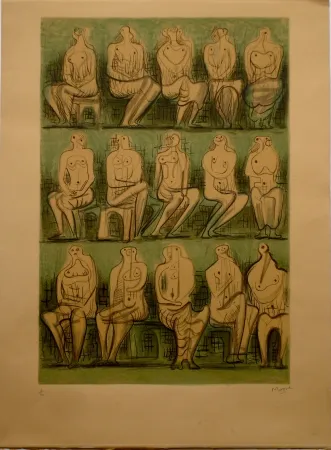 Литография Moore - Seated Figures