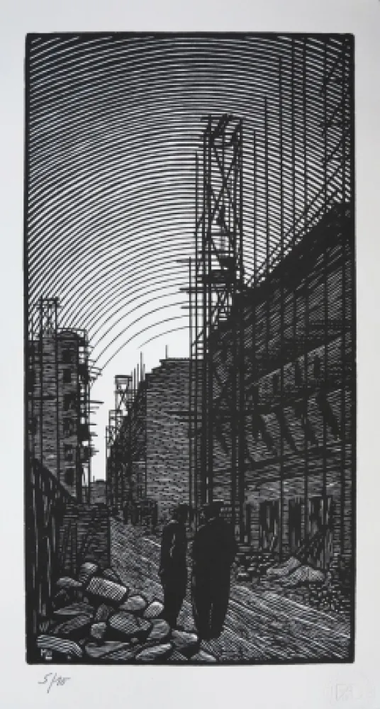 Гравюра На Дереве Moreau - Ateliers de Montreuil - Montreuil City / Plant - France 1912