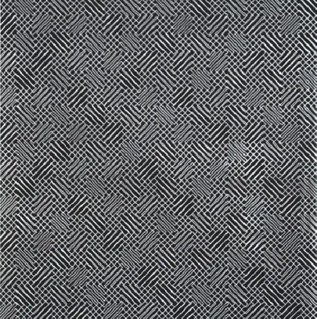 Сериграфия Morellet - 2 trames de chevrons-négatif