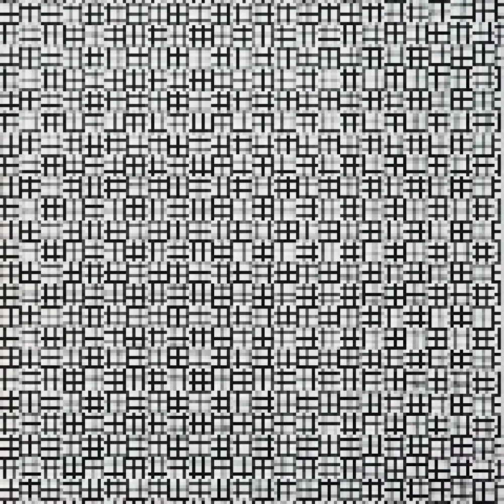 Сериграфия Morellet - 2 trames de tirets-positif