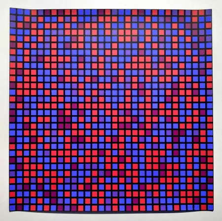 Сериграфия Morellet - Chartres bleu violet