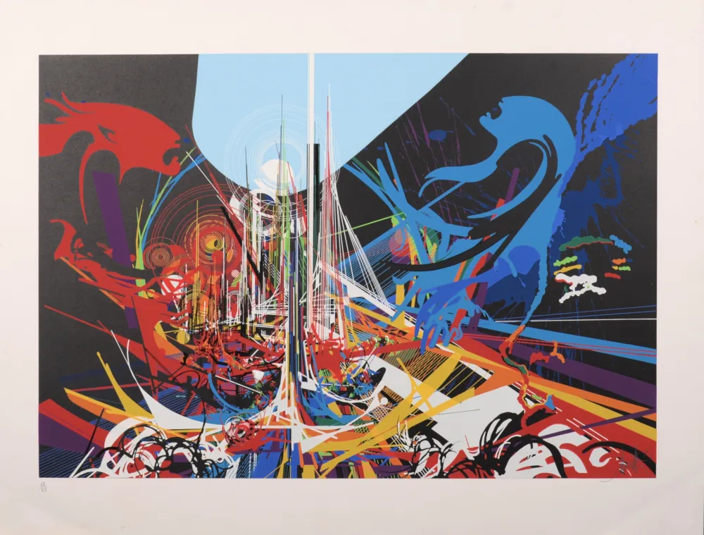 Сериграфия Moretti - Rimbaud Illuminations - La Ville, 1981 - Hand-signed!