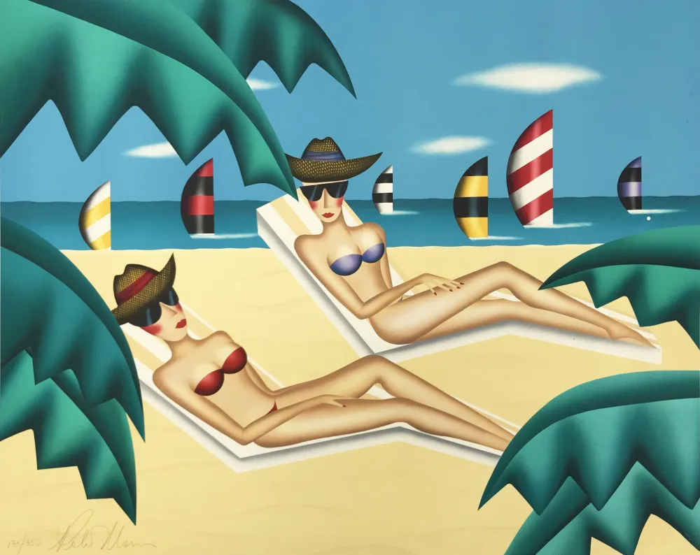 Литография Morris - SUNBATHERS