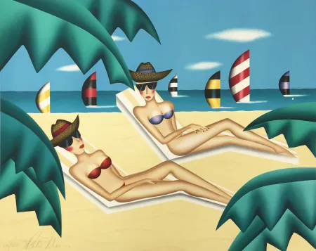 Литография Morris - SUNBATHERS