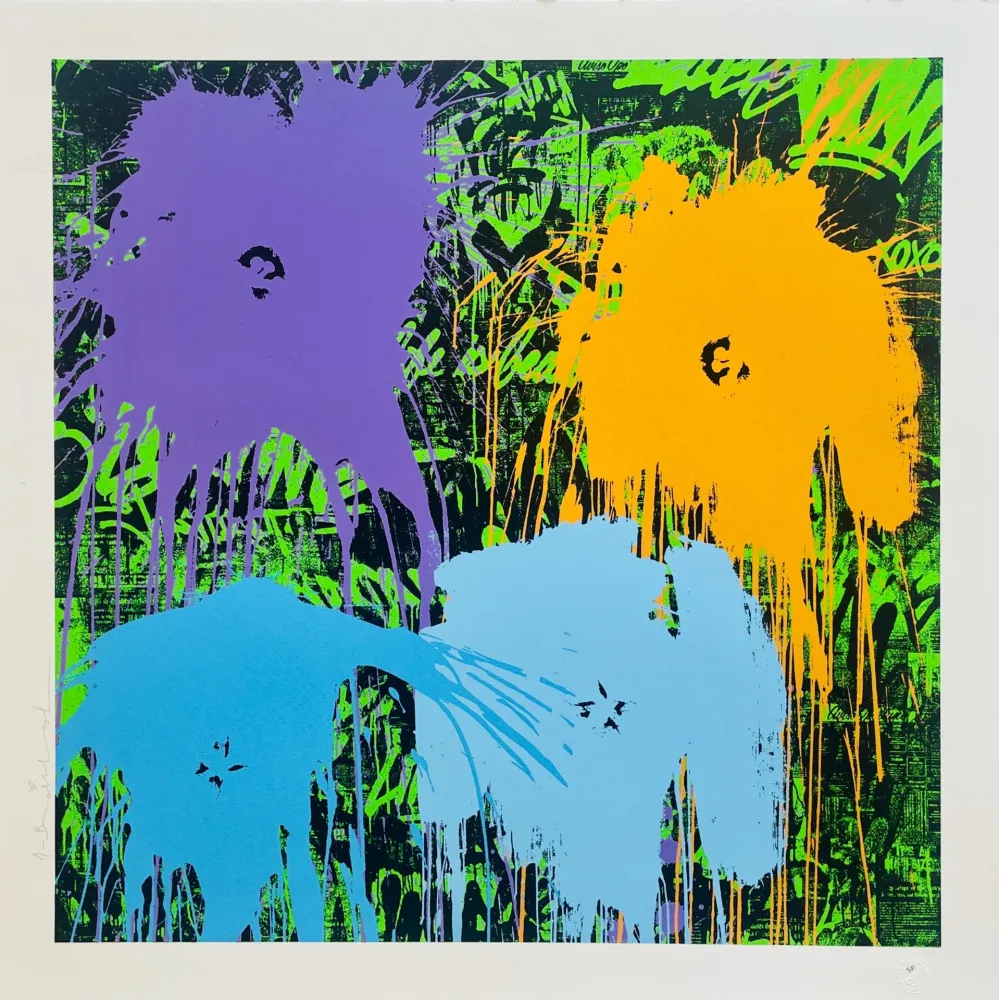 Сериграфия Mr Brainwash - Flowarh$ (Variation Blue)