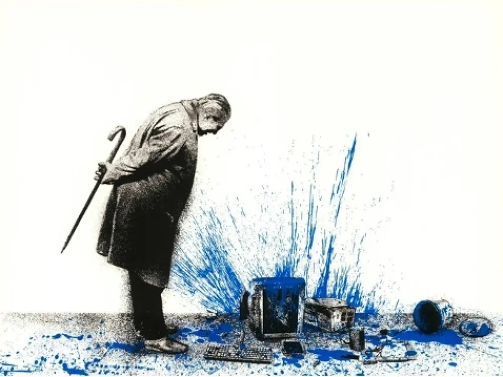 Сериграфия Mr Brainwash - Glitch - Blue, 2018  