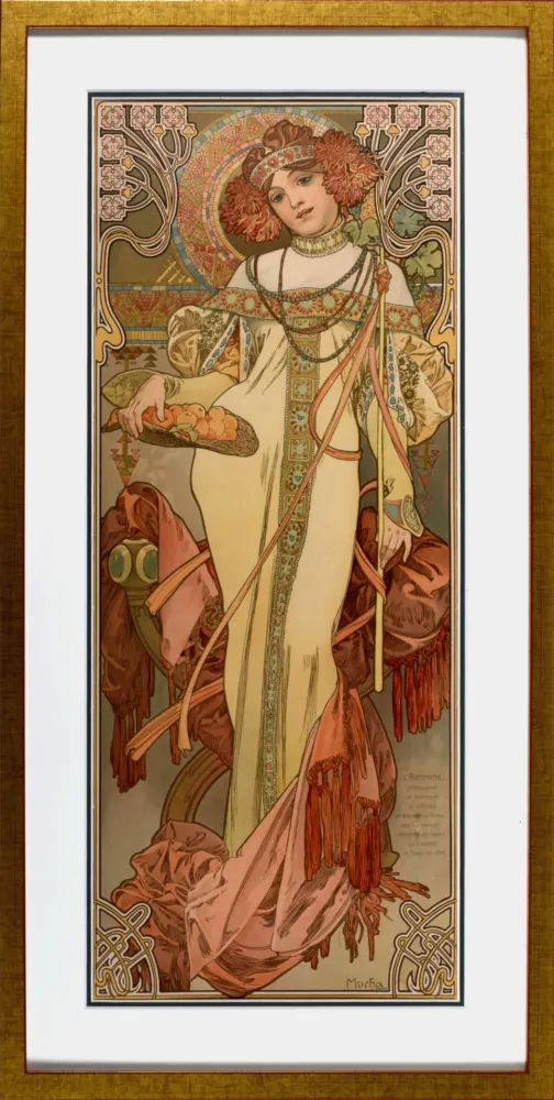 Литография Mucha - Automne, 1897 - Framed!