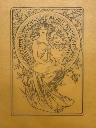 Литография Mucha - Banquet offert à Mr De Montholon et Maurice Monthiers, 1er mars 1898