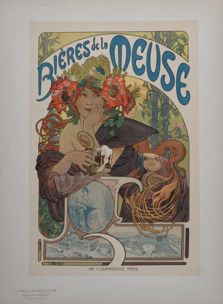 Литография Mucha - Bières de la Meuse, Les Maîtres de l'Affiche, 1899