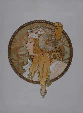 Литография Mucha - Byzantine Heads: Blond, 1898