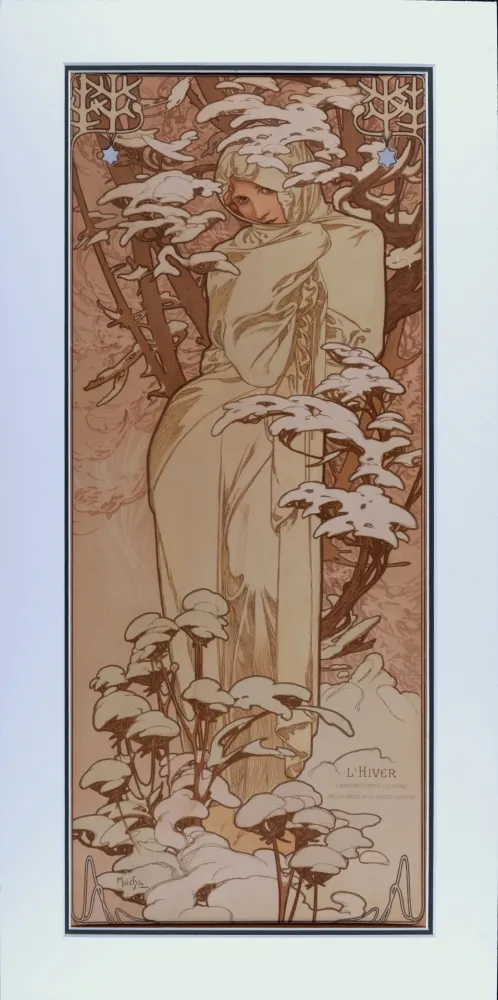 Литография Mucha - Hiver, 1897 - Framed!