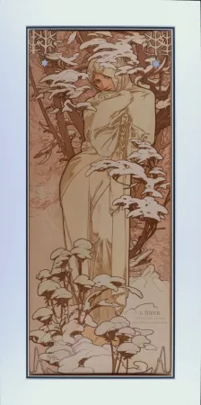 Литография Mucha - Hiver, 1897 - Framed!