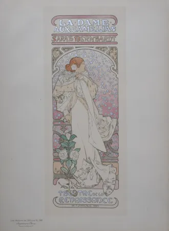 Литография Mucha - La Dame aux Camélias (Sarah Bernhardt) - Les Maîtres de l'Affiche, 1898