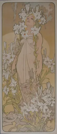 Литография Mucha - Les Fleurs Iris