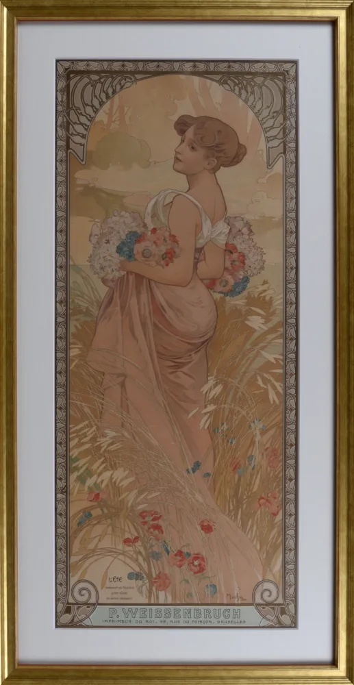 Литография Mucha - The Seasons : Summer, circa 1903