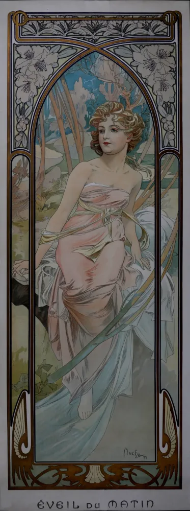 Литография Mucha - Times of the Day : Eveil du Matin, 1899