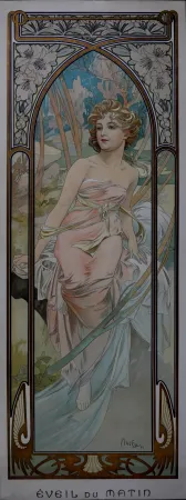 Литография Mucha - Times of the Day : Eveil du Matin, 1899