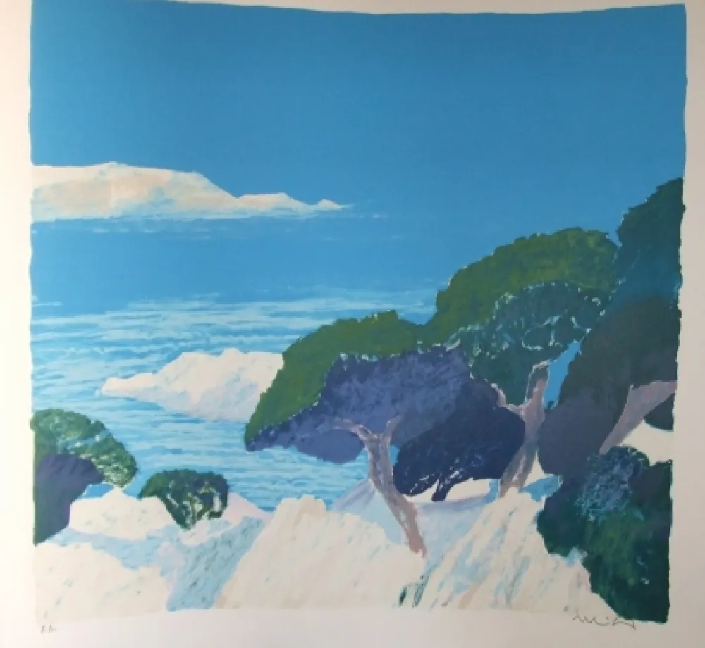 Литография Muhl - Les iles de Lerens.