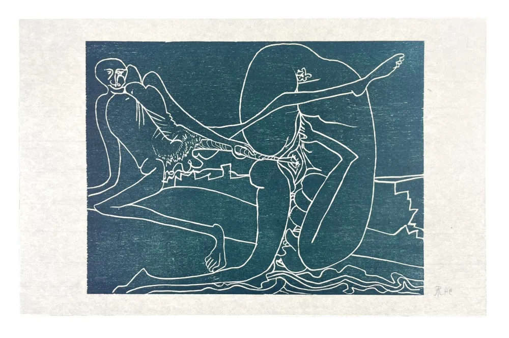 Гравюра На Дереве Müller - 13 FOIS ELLE ET MOI - LA PLAGE