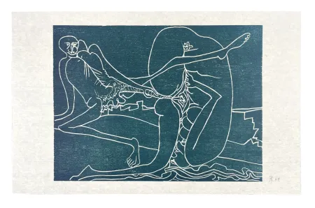 Гравюра На Дереве Müller - 13 FOIS ELLE ET MOI - LA PLAGE