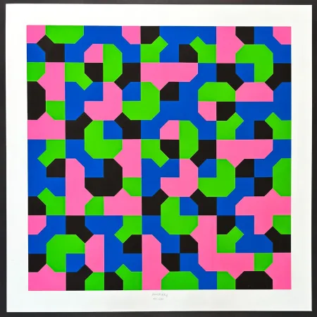 Сериграфия Munari - Bruno Munari (1907–1998) – Peano Curves – Screen print on Fabriano paper – 1991